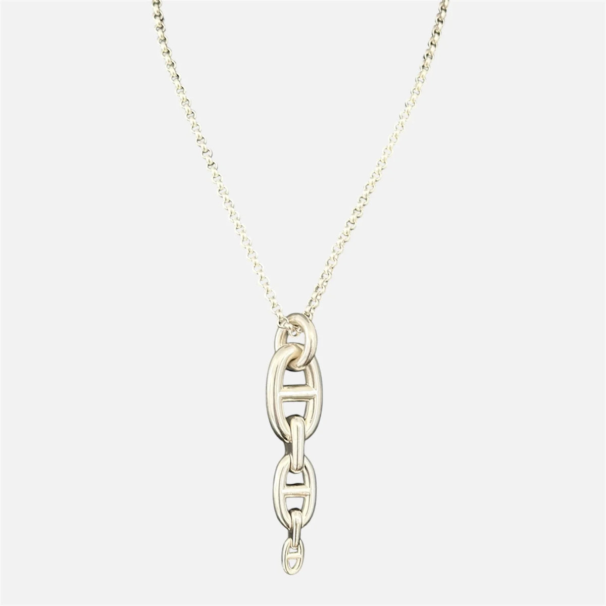 Collier Pendentif HERMÈS Chaîne d'ancre enchaînée GM en argent