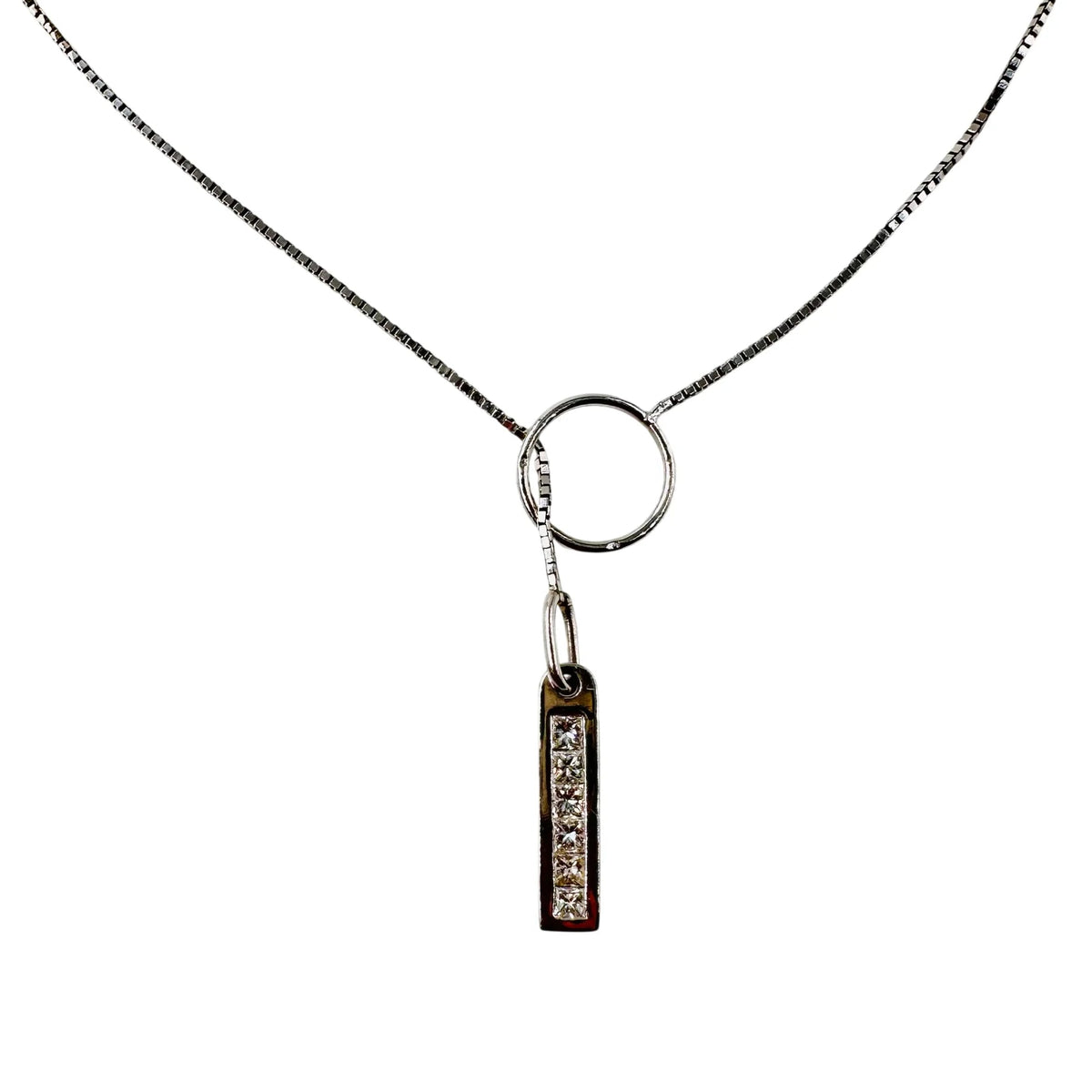 White Gold Necklace with Diamond Pendant
