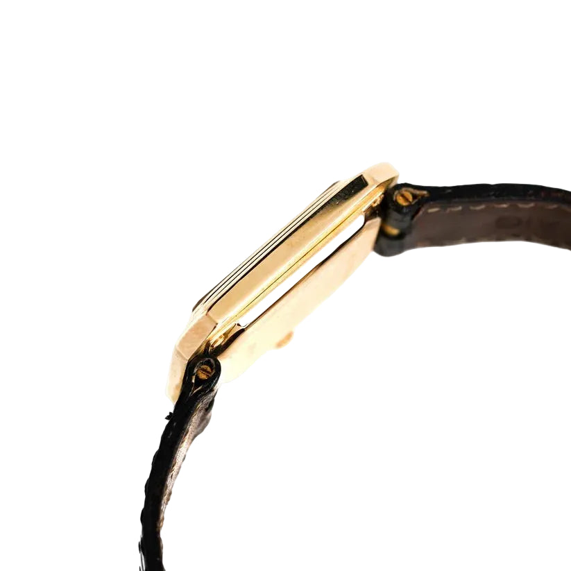 CARTIER "Cristallor" watch in yellow gold, rose gold, and leather