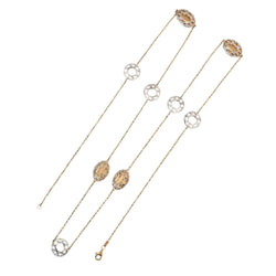 Long Necklace in White Gold and Yellow Gold