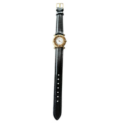 CHOPARD "Classic" Watch in yellow gold, leather, Sapphire, and Diamonds