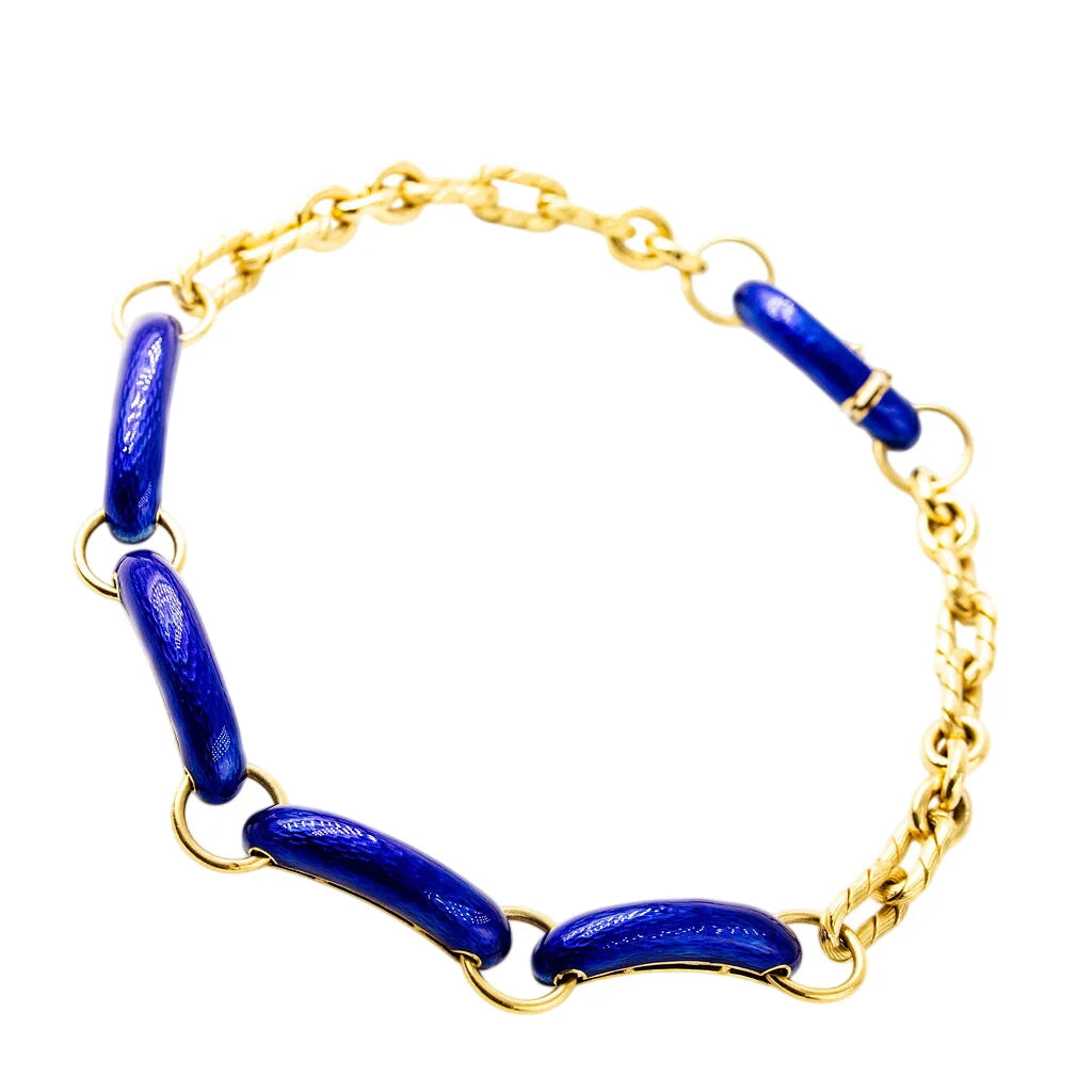 UNOAERRE Choker Necklace in Yellow gold and Enamel