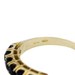 Yellow Gold Wedding Band with Sapphires