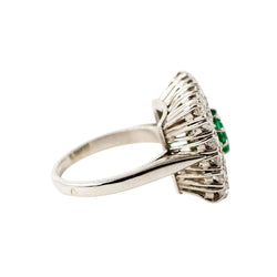 Entourage Ring in Platinum, Emerald, and Diamonds