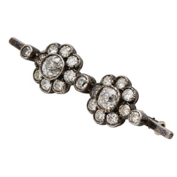 Yellow Gold, Silver, and Diamond Brooch