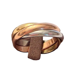 CARTIER "Trinity" Wedding band in white gold, yellow gold, and rose gold