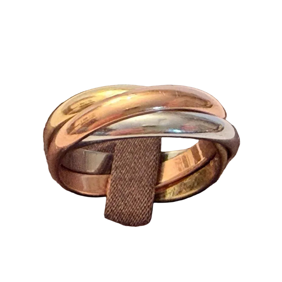 Bague Alliance CARTIER Trinity en or blanc, or jaune et or rose