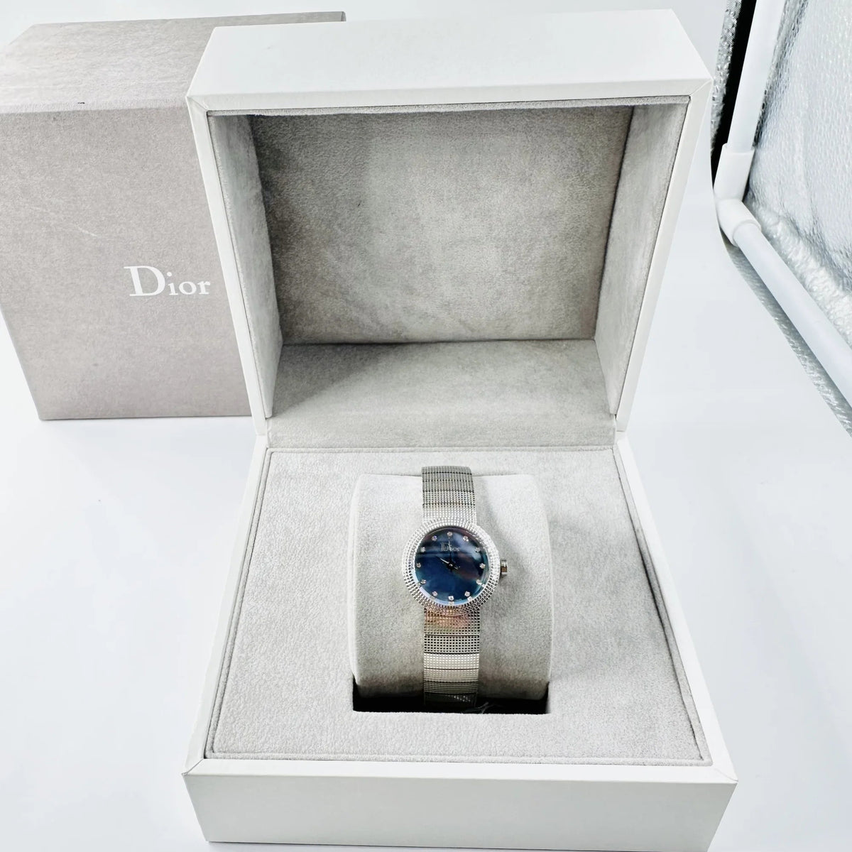 DIOR "La Baby D" Women's Watch in Steel, Mother-of-pearl, and Diamonds