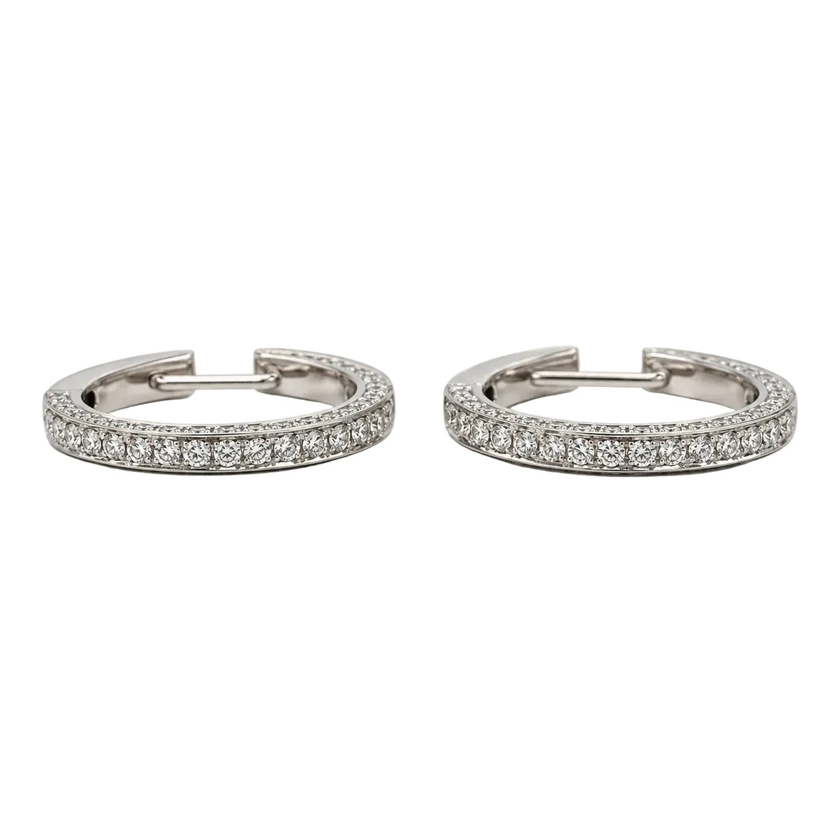 White gold and Diamond Hoop Earrings