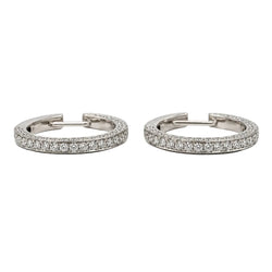 White gold and Diamond Hoop Earrings