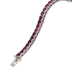 "Ligne" Bracelet in White Gold and Rubies