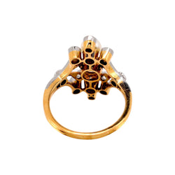 Bague en or jaune, perles et diamants