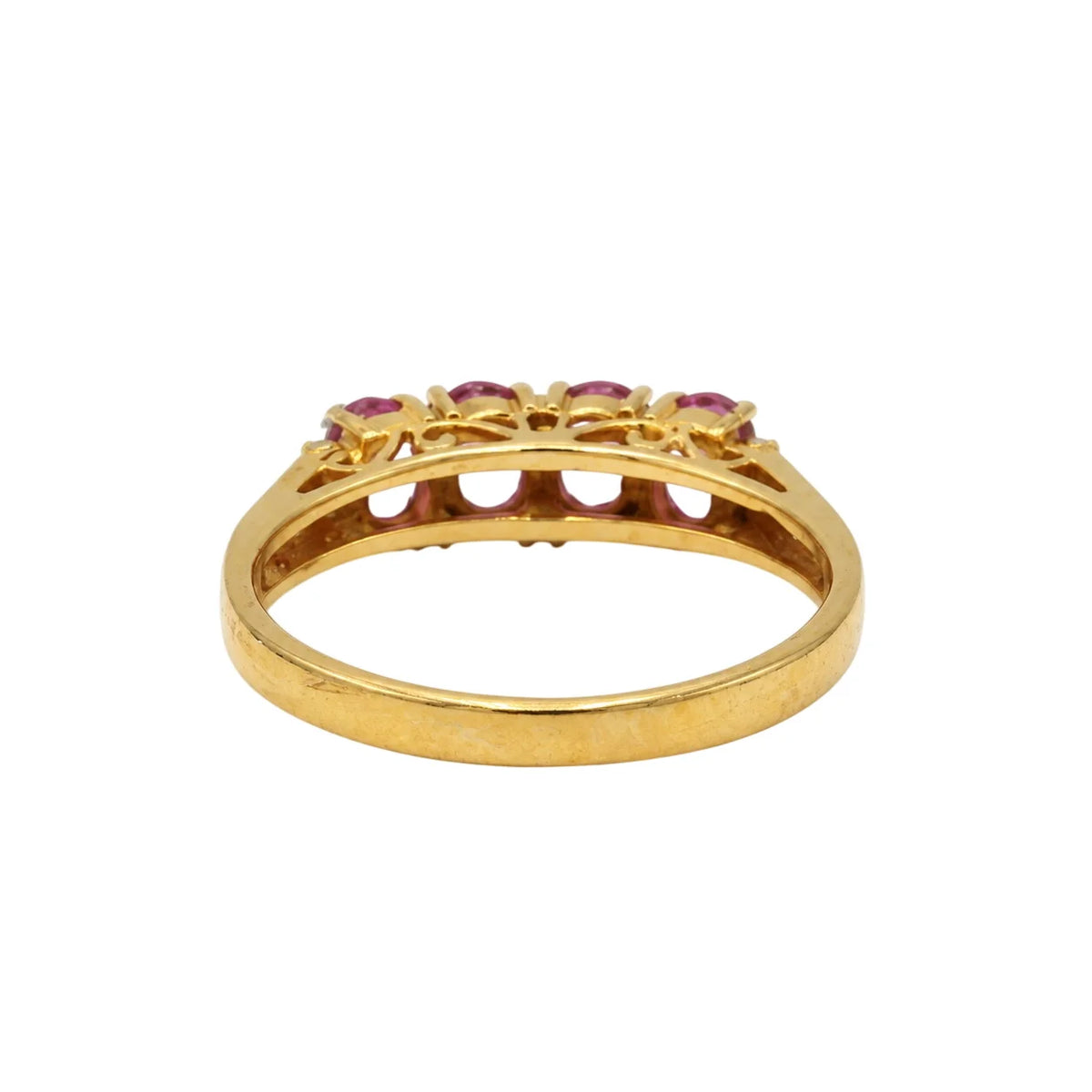 Yellow Gold Wedding Band with Sapphires and Diamonds