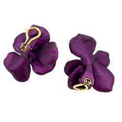 JAR "Pansy" Clip-On Earrings in Yellow Gold and Aluminum