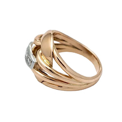 Dome Ring in Rose Gold and Diamonds