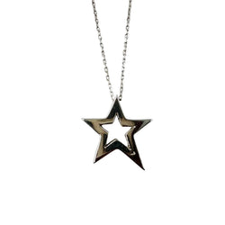 White Gold Star Pendant Necklace with Diamonds