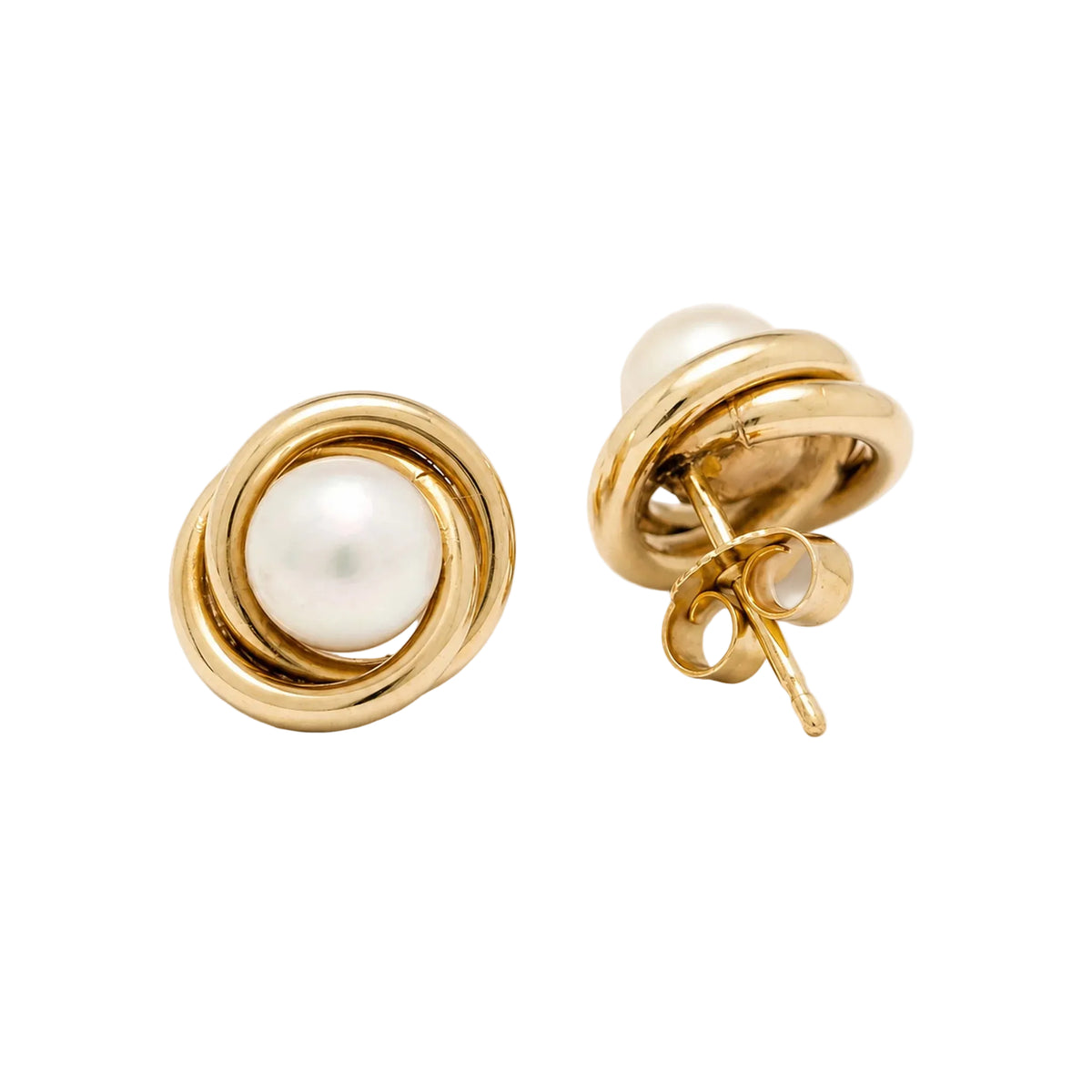 Yellow Gold Earrings with Pearls