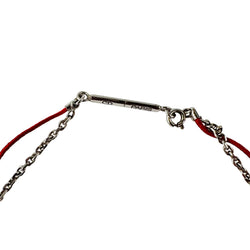 DIOR Silver Cross Pendant Necklace with Cord