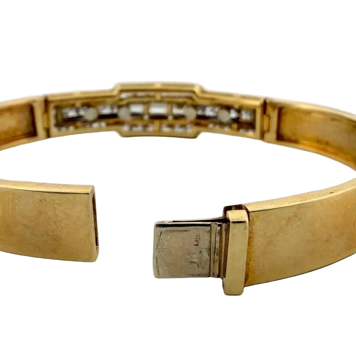 Yellow Gold and Diamond Bangle Bracelet