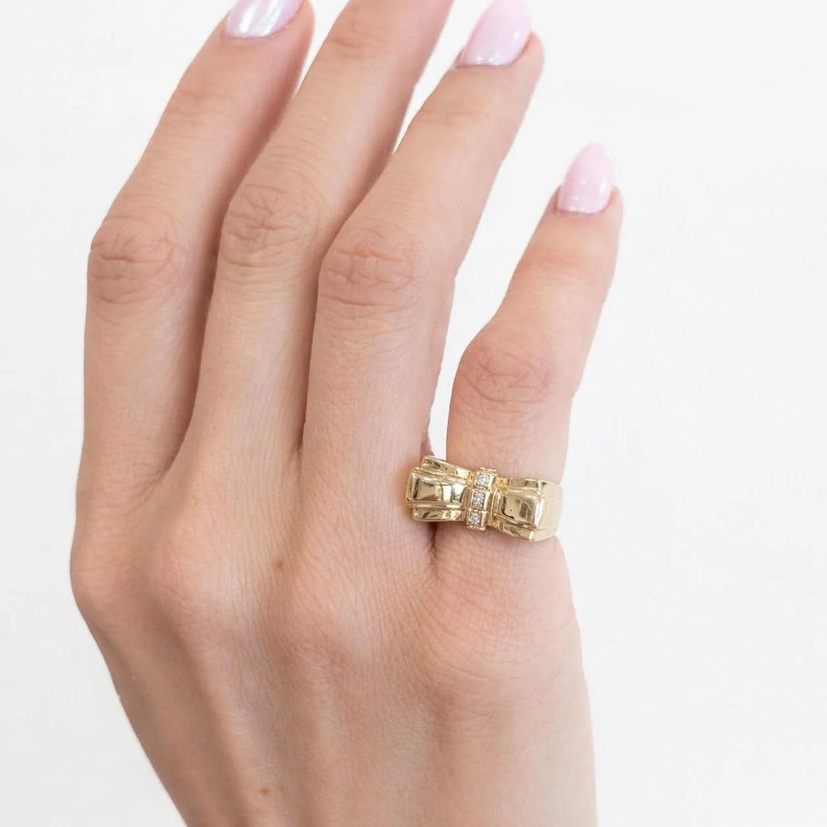 Yellow Gold and Diamond Tank Ring