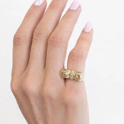 Yellow Gold and Diamond Tank Ring