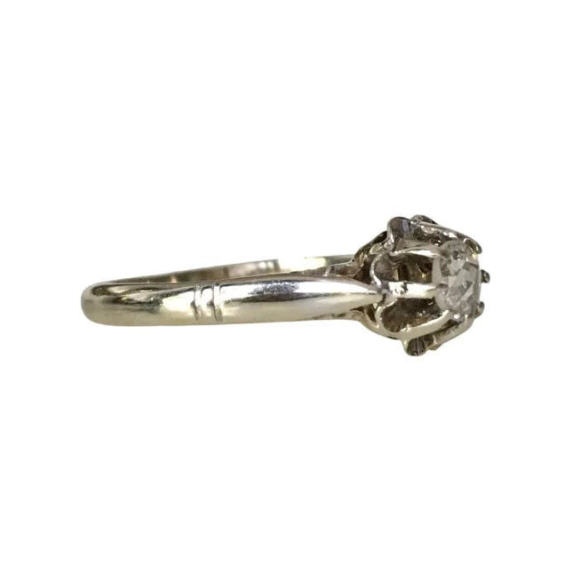 Bague Solitaire en or blanc et diamant