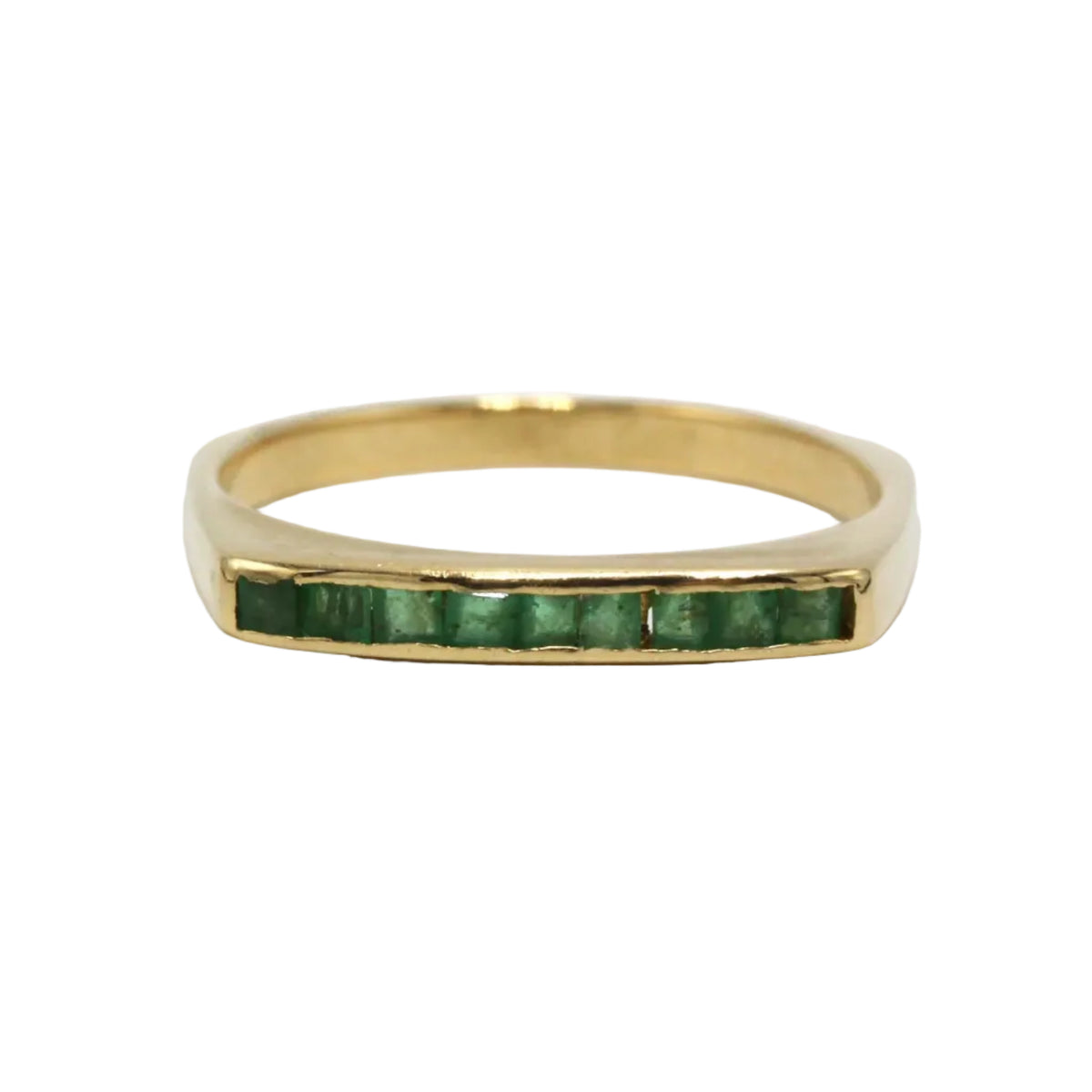 Yellow Gold and Emerald Wedding Band