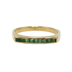 Yellow Gold and Emerald Wedding Band