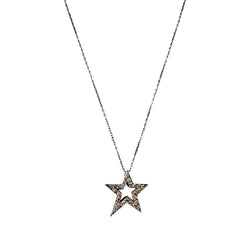 White Gold Star Pendant Necklace with Diamonds
