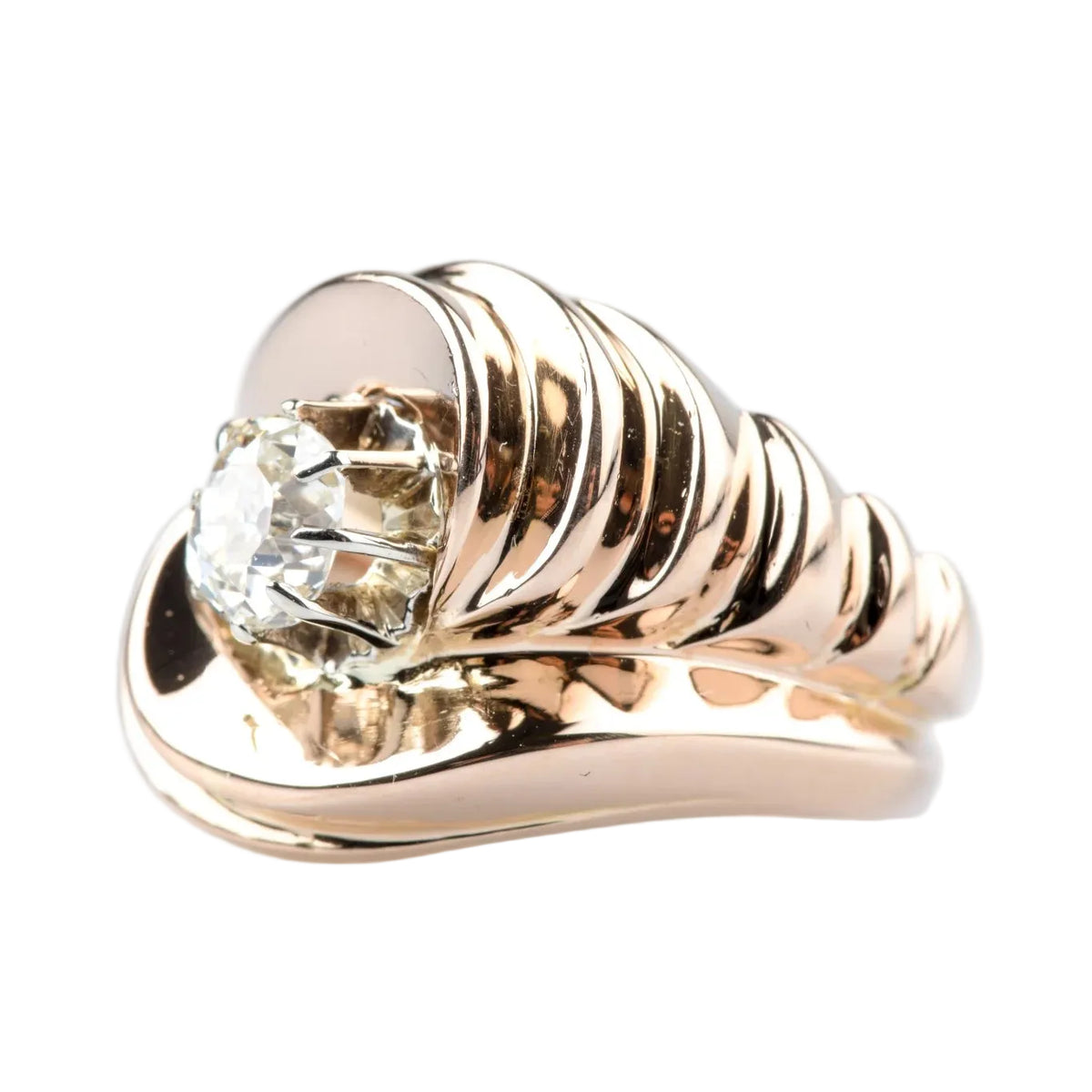 Tank Ring in Rose gold and Diamonds