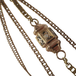Auvergnat Chain Necklace "Regional 19th Century" with Rose Gold Enamel Clasp