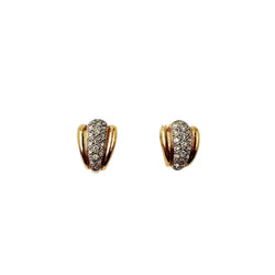 Earrings in white gold, yellow gold, and diamonds