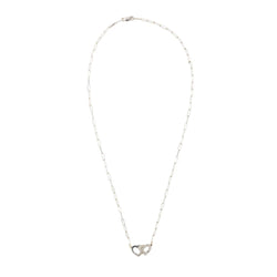 DINH VAN "Double Hearts R9 Handcuffs" Pendant Necklace in white gold and diamonds