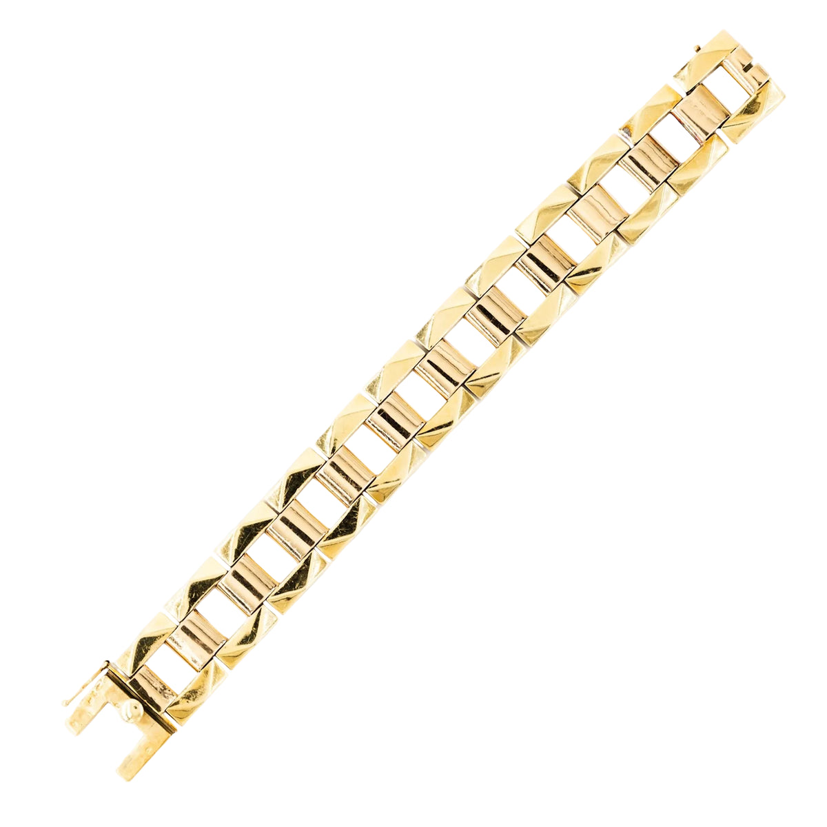 Yellow gold link bracelet