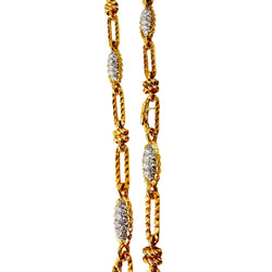 Necklace - FRED pendant in yellow gold and diamonds