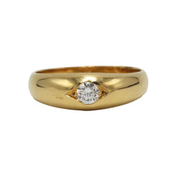 Yellow Gold and Diamond Bangle Ring