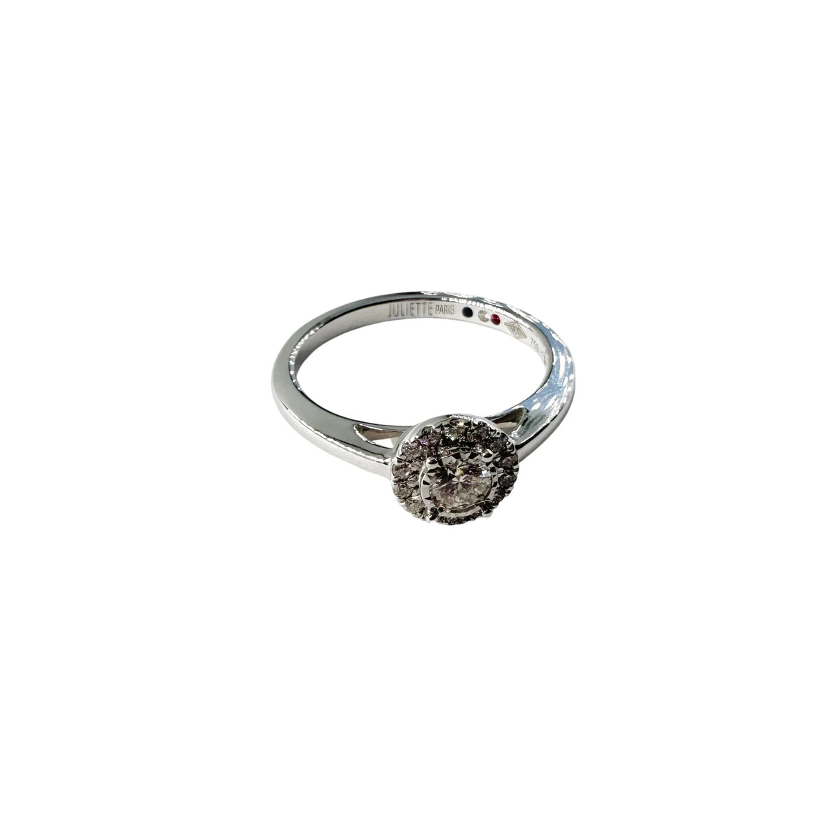 JULIETTE Solitaire Ring in White Gold and Diamonds