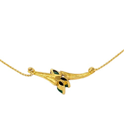 Yellow Gold Necklace with Emerald Pendant