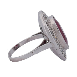 Entourage Ring in white gold, rubies, and diamonds