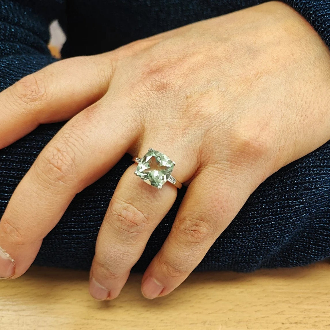 MAUBOUSSIN "Petit visage d'amour" Solitaire Ring in white gold, with Amethyst and Diamonds