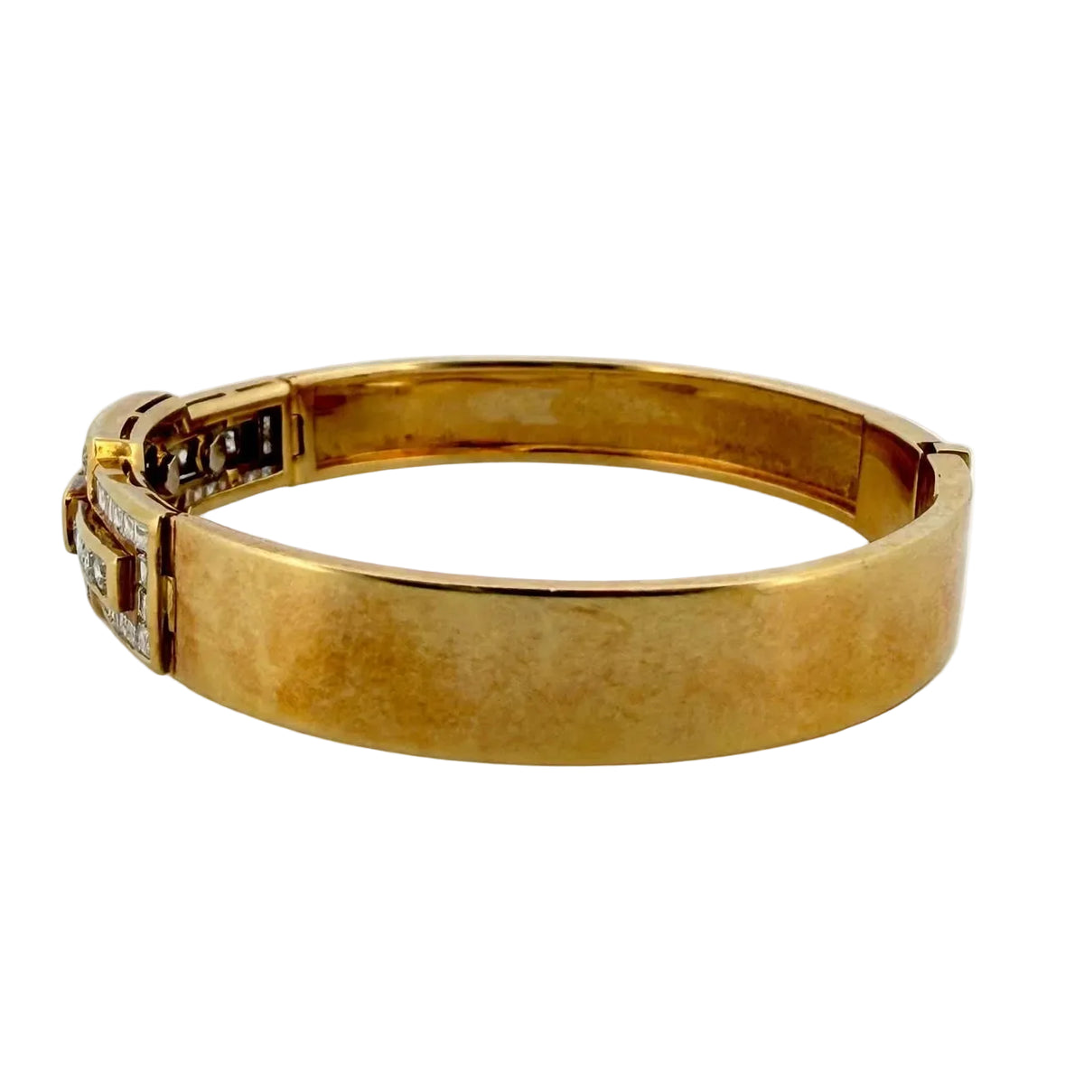 Yellow Gold and Diamond Bangle Bracelet