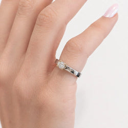 Solitaire Ring in White gold, Yellow gold, and Diamond