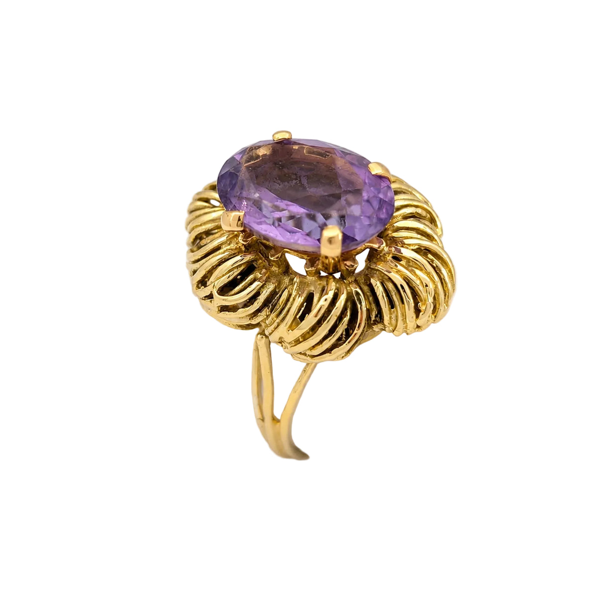 Yellow Gold and Amethyst Cocktail Ring