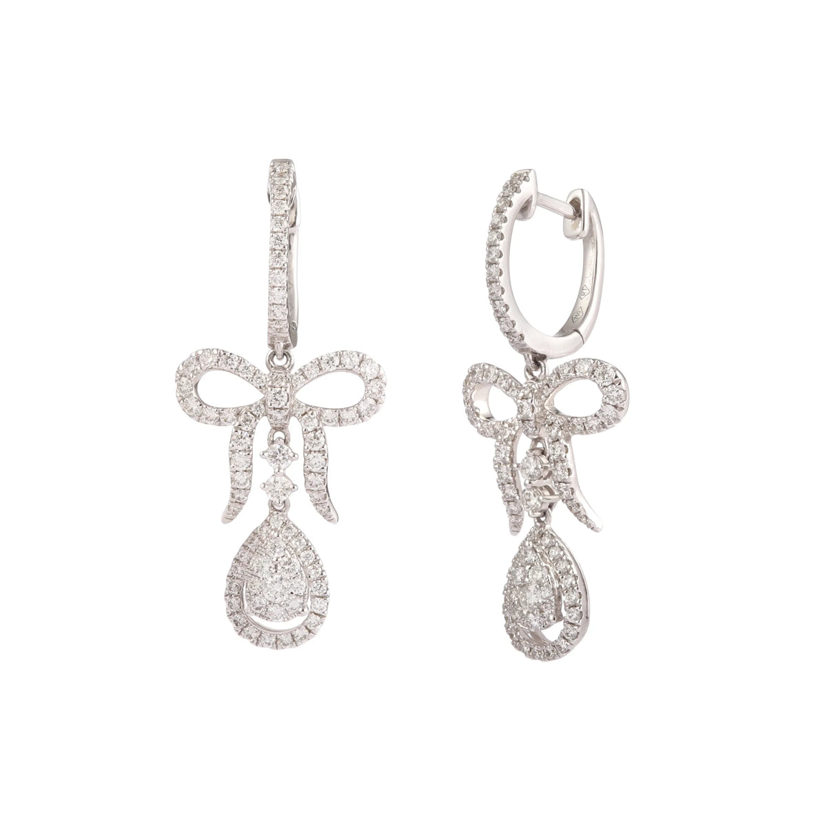 White Gold and Diamond Lever-back Earrings