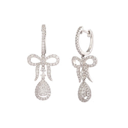 White Gold and Diamond Lever-back Earrings