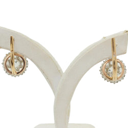 Lever-back earrings in yellow gold, Platinum, and Diamonds