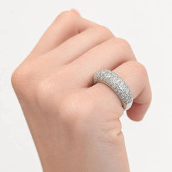 White Gold and Diamond Bangle Ring