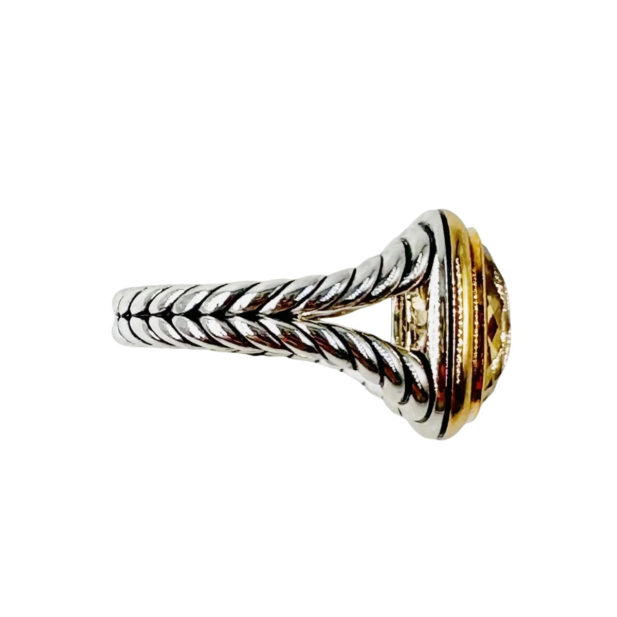 Bague DAVID YURMAN Albion en or jaune, argent et citrine