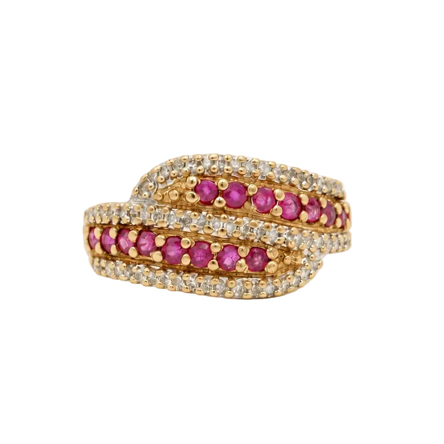 "Toi & Moi" Ring in Yellow Gold, Rubies, and Diamonds