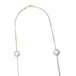 Long Necklace in White Gold and Yellow Gold